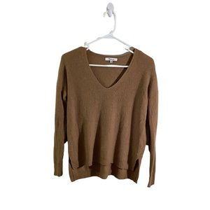 Madewell Camel Merino Wool V-neck Sweater
